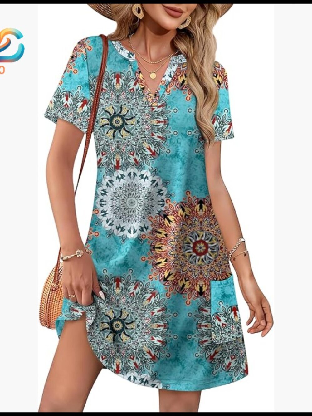 Casual V-Neck Midi Dress Summer Wedding Guest Beach Vacation
